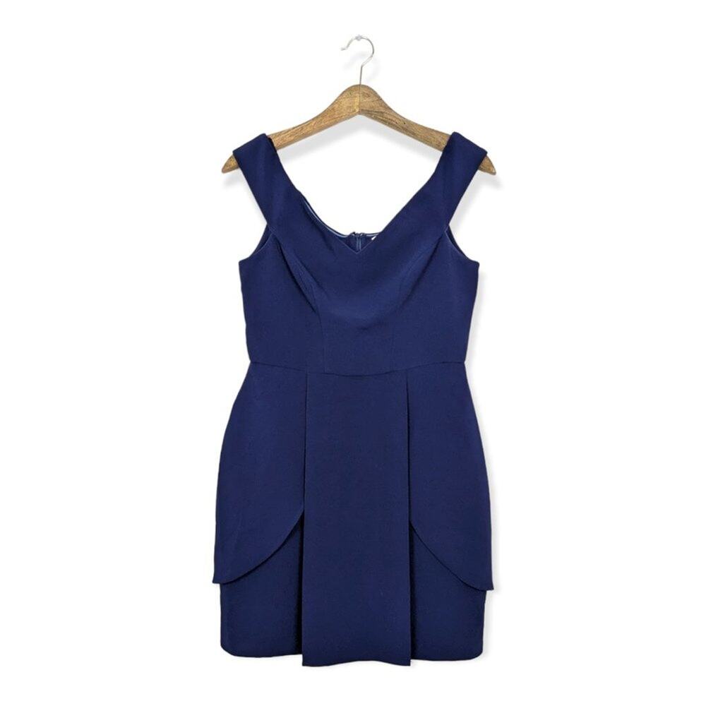 Adelyn Rae Tulip Dress M Navy Off Shoulder Cocktail Bodycon Elegant